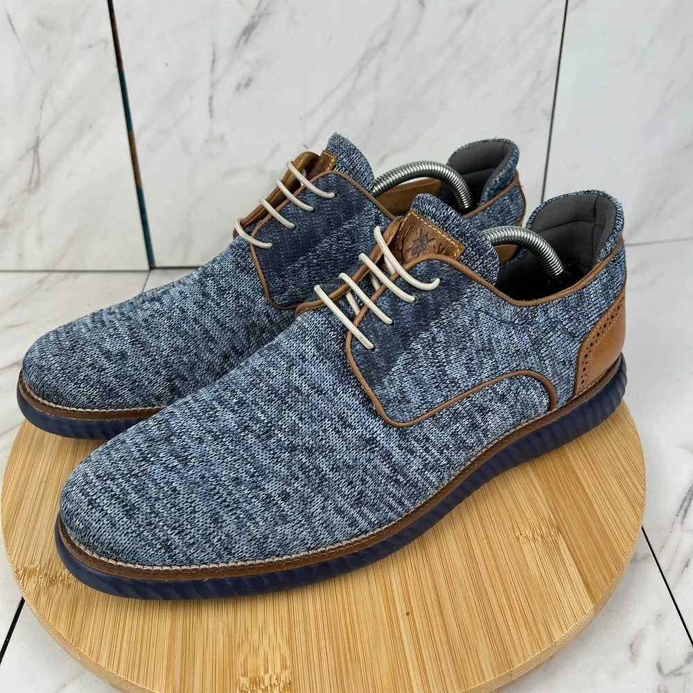 Martin Dingman Countryaire Mens Size 10 M Blue Fly Knit Slip On Shoes 740464